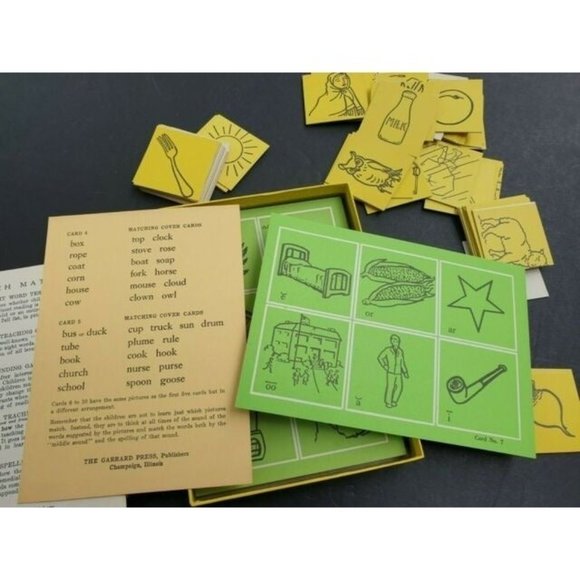 Dolch Phonics Game Vowel Lotto Vintage 1949 - Picture 8 of 9